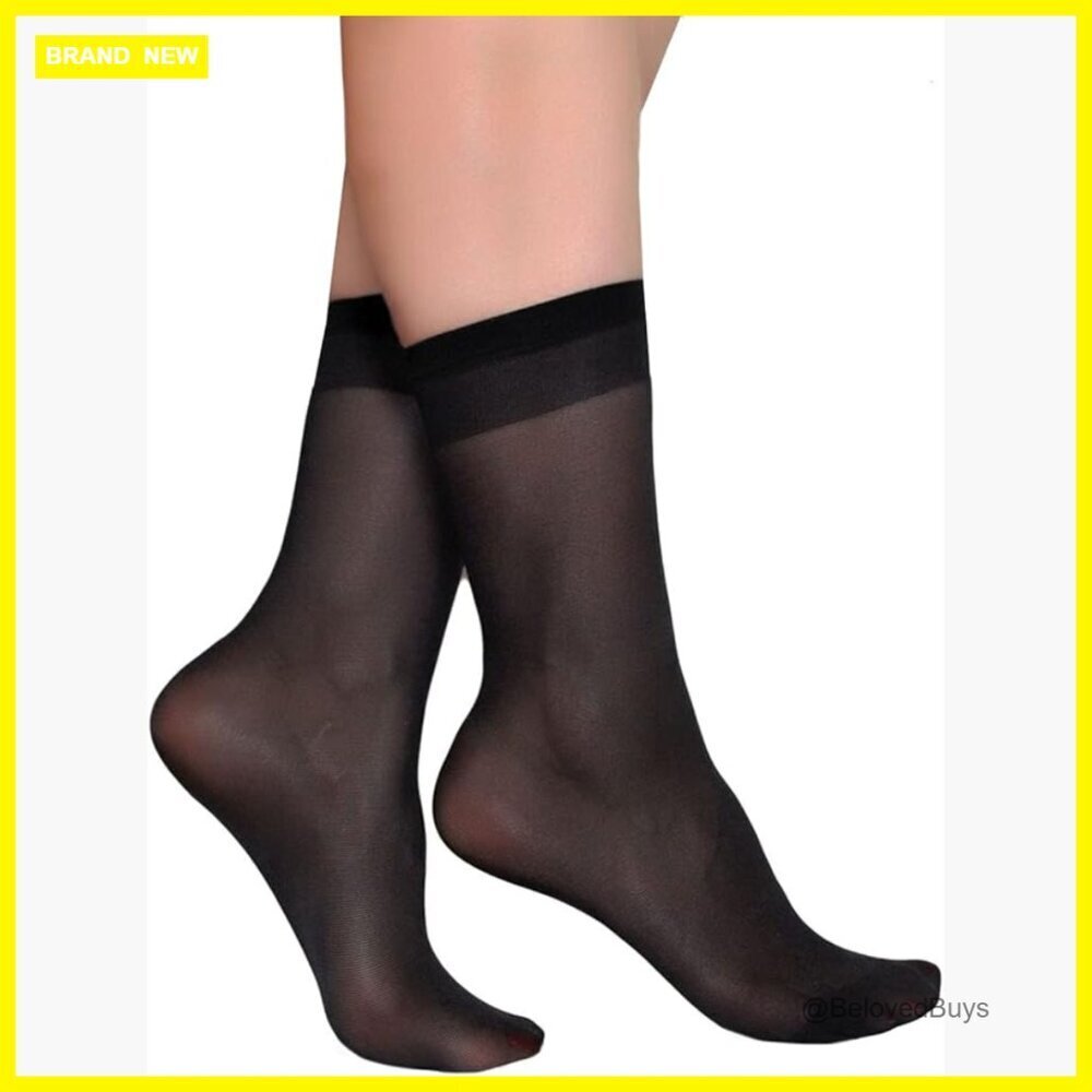 5 Pairs Nylon Ankle High Sheer Socks Tights Hosiery Crew Stocking